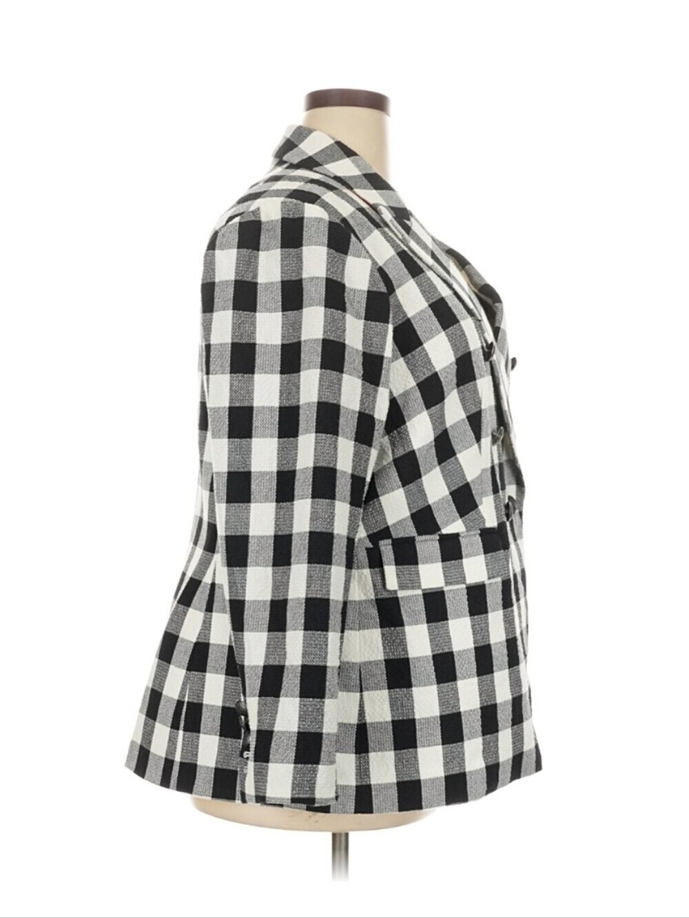 Court & Rowe Black White Gingham Double Breasted Blazer Jacket 20W Plus Size - Picture 6 of 11